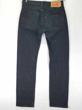 Levi's 501 Jeans Men Sz 31x30.5 Black Button Fly Straight Leg Denim Regular Fit